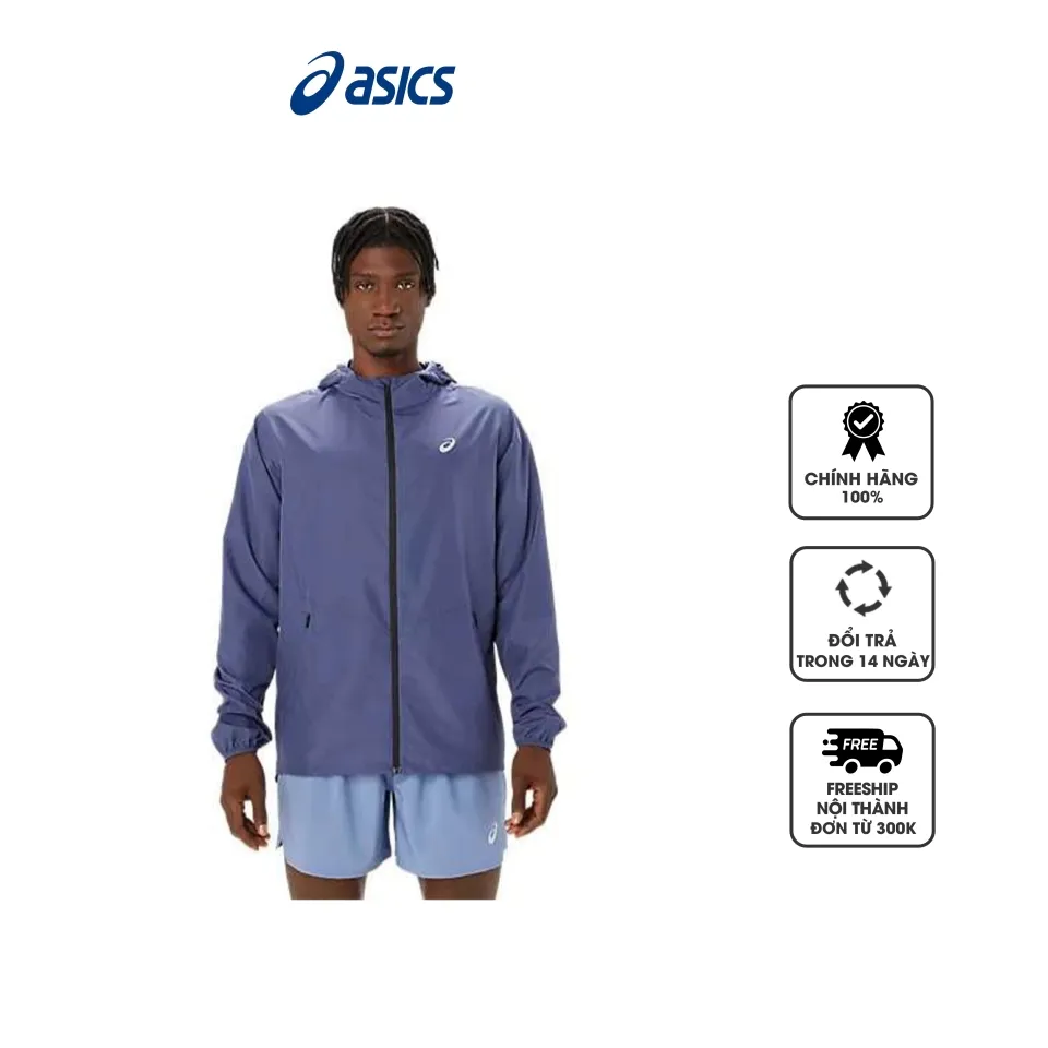 Áo khoác gió nam chạy bộ Asics 2011C241.401 Thunder Blue, S