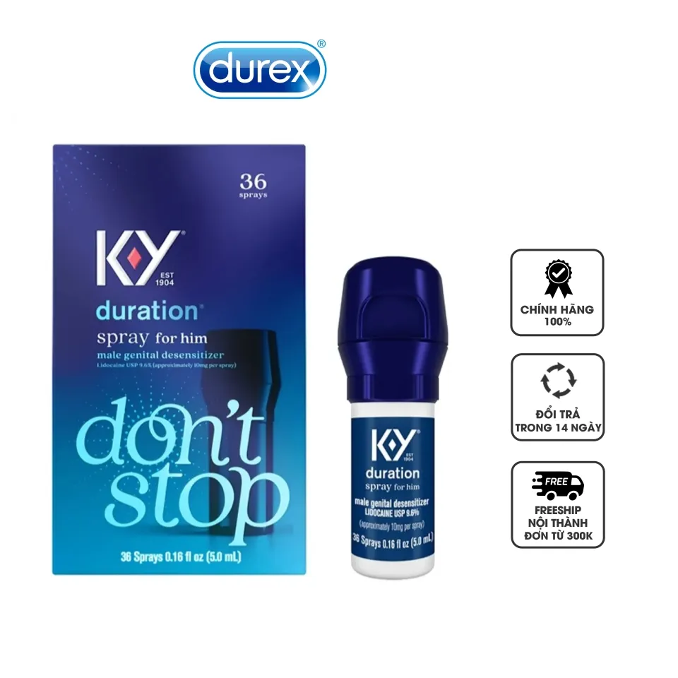 Xịt hỗ trợ kéo dài thời gian cho nam Durex K-Y Duration Spray