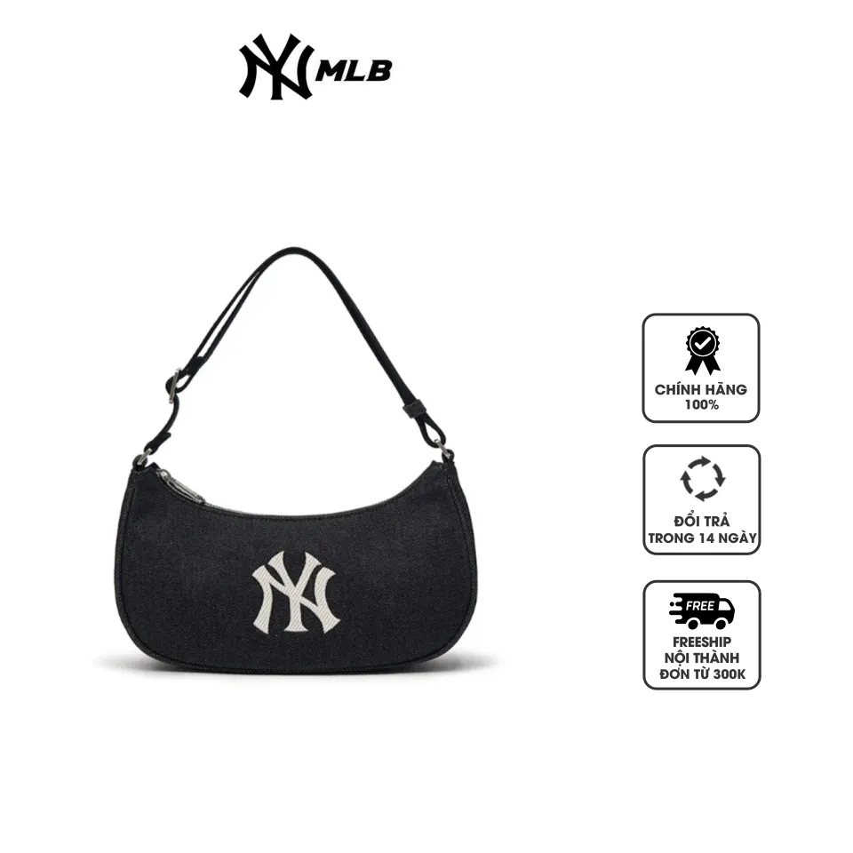 Túi đeo vai MLB Denim Hobo New York Yankees 3ABQM014N-50NYD màu đen