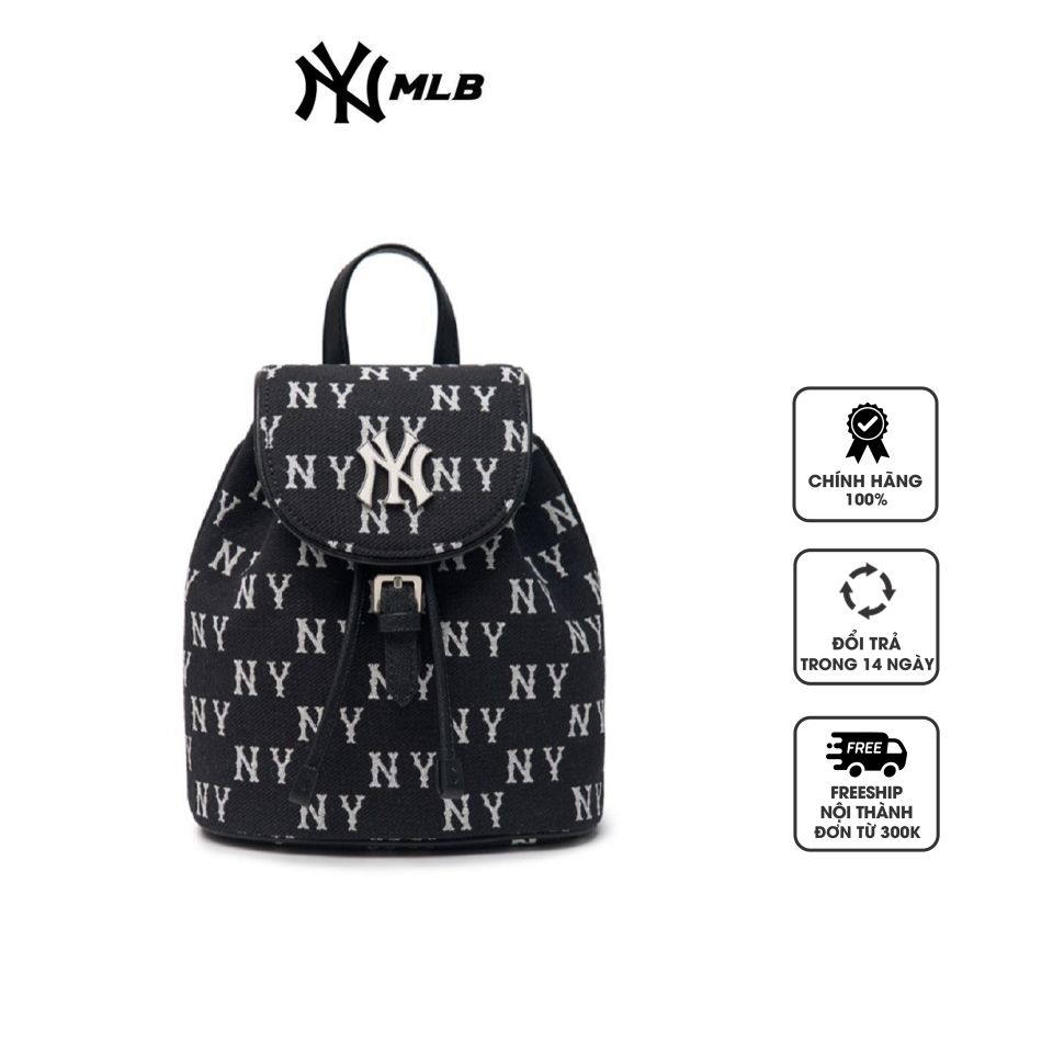 Balo nữ MLB Monogram Jacquard Mini NY Yankees 3ABKS014N-50BKS