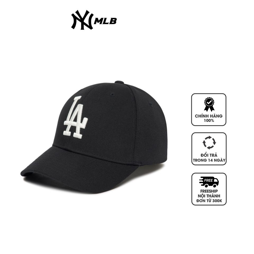 Mũ MLB New Fit Structure Ball Cap LA Dodgers Black 3ACP0802N-07BKS