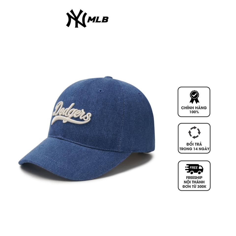 Mũi MLB Cursive Lettering Denim Unstructured LA Dodgers 3ACPVD14N-07INS