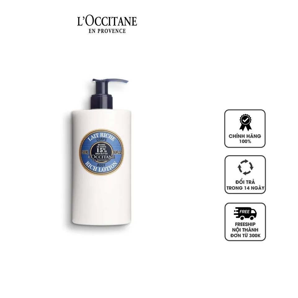 Sữa dưỡng thể giàu ẩm bơ hạt mỡ L'Occitane Body Rich Lotion