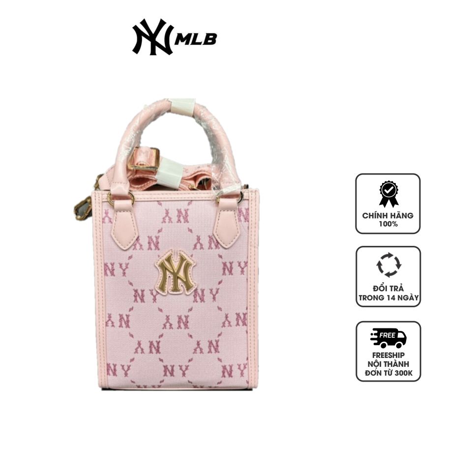 Túi MLB NY Dia Monogram Phonebag 7ACRMDB4N-50PKL màu hồng