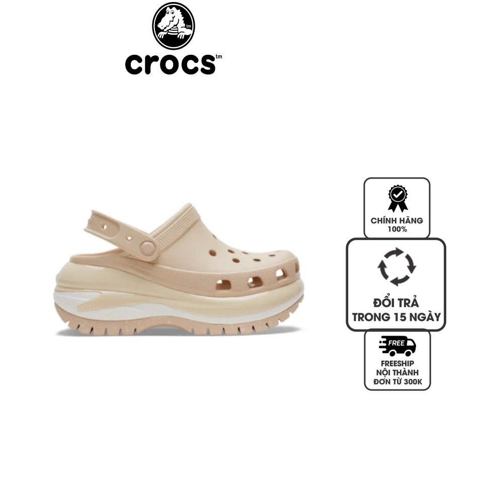 Dép sục unisex Crocs Mega Crush 207988-2DS Shitake, 35