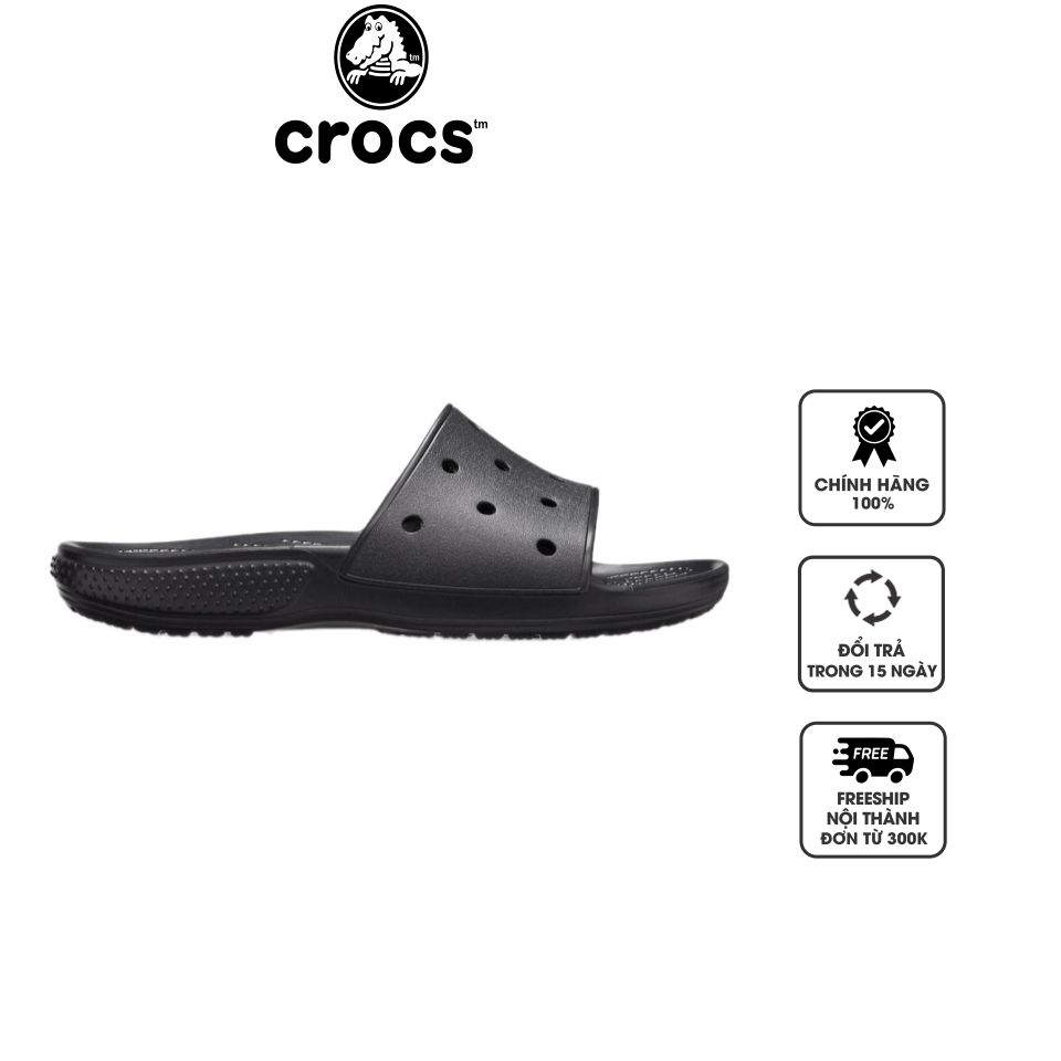 Dép quai ngang Unisex Crocs Classic 206121-001 Black, 42