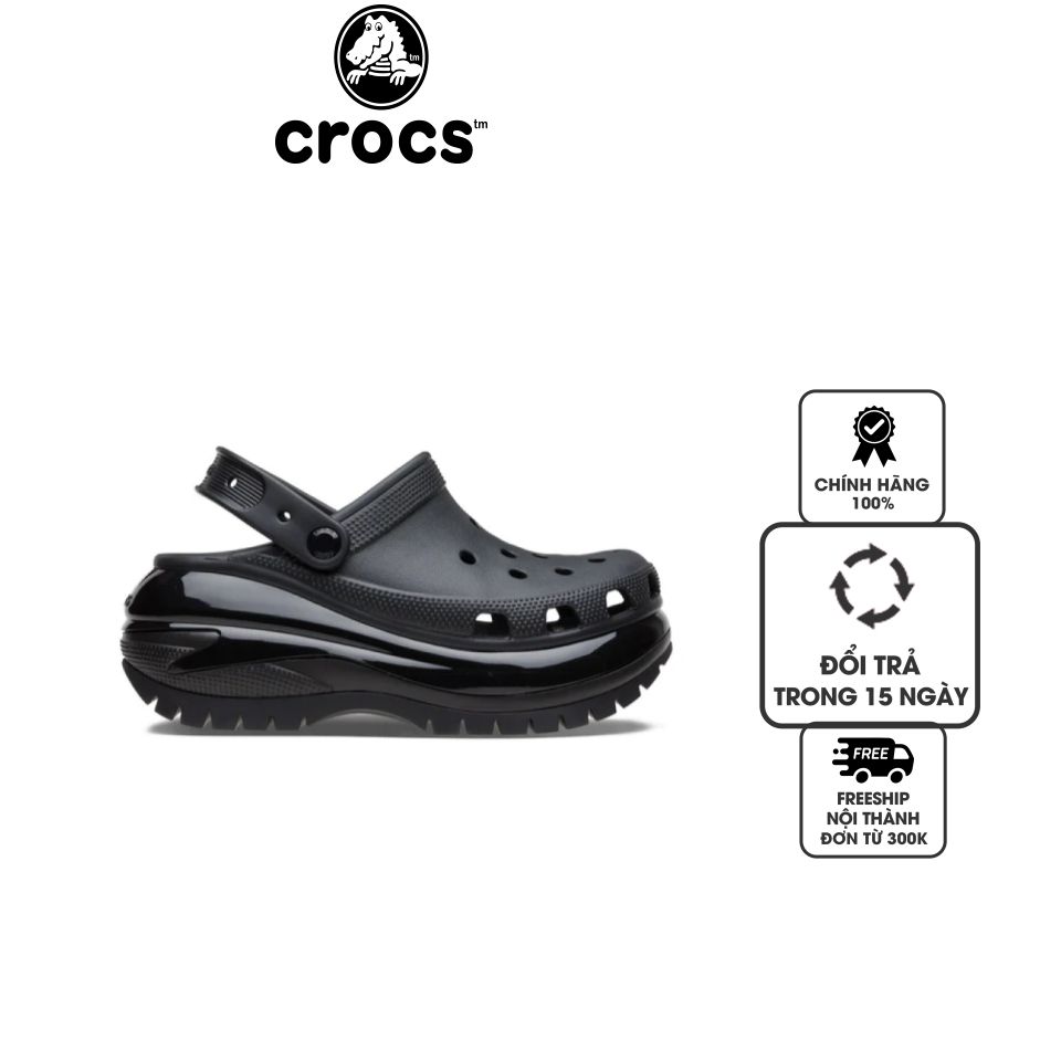 Dép sục unisex Crocs Mega Crush Classic 207988-001 Black, 35