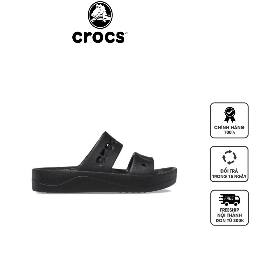 Dép sandal nữ Crocs Baya Platform 208188-001 Black màu đen, 40