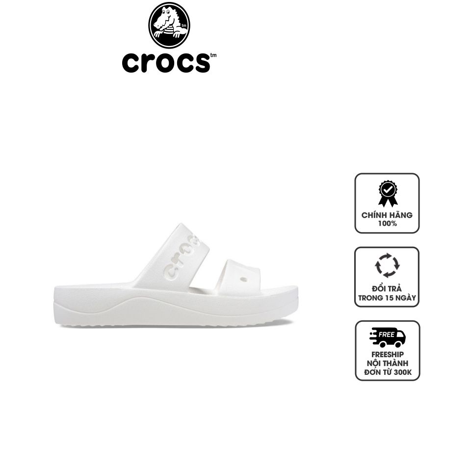 Dép sandal nữ Crocs Baya Platform 208188-100 White màu trắng, 35