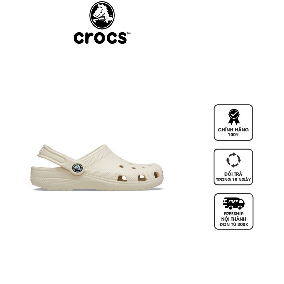 Dép sục Clog Trẻ Em Crocs Toddler Classic 206990-2Y2 Màu Kem, 23