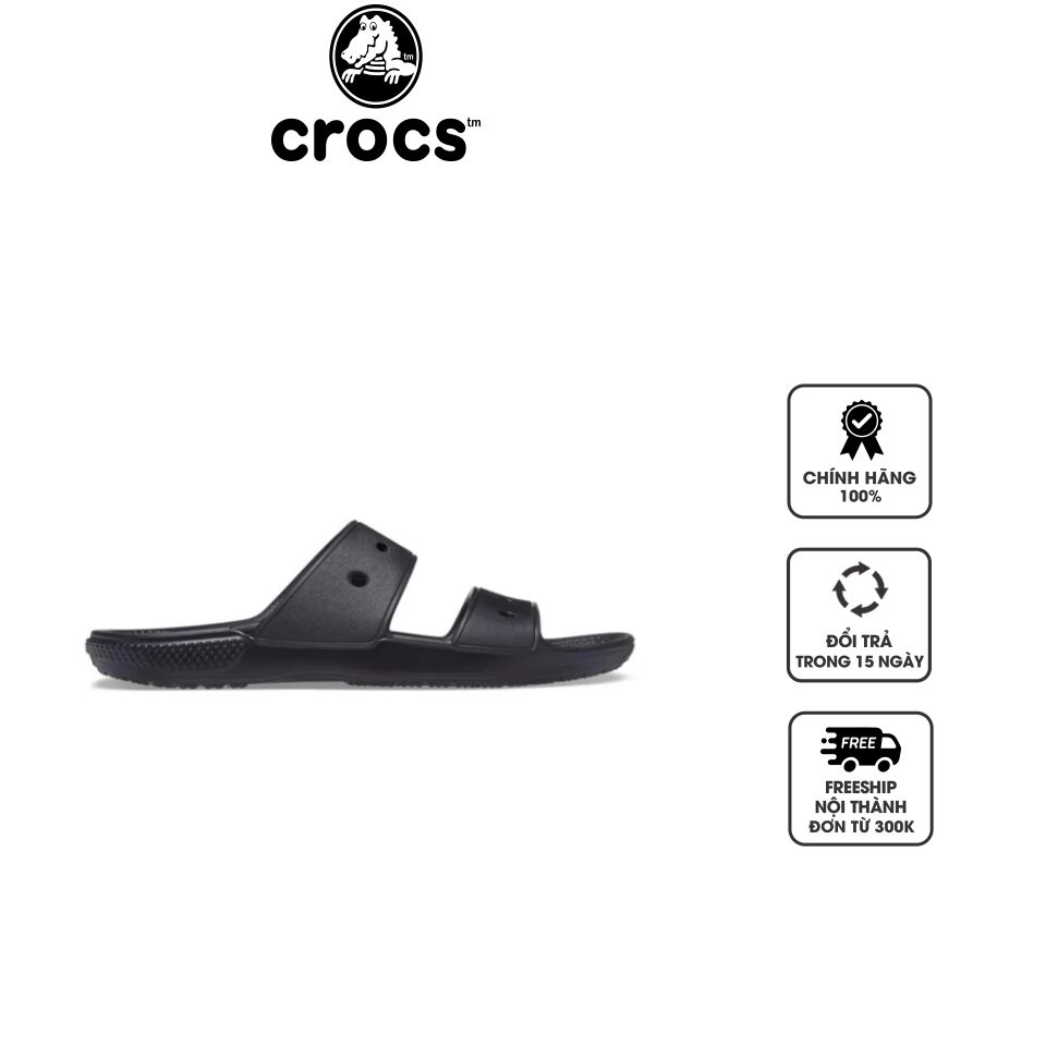 Dép sandal unisex Crocs Classic 206761-001 Black màu đen