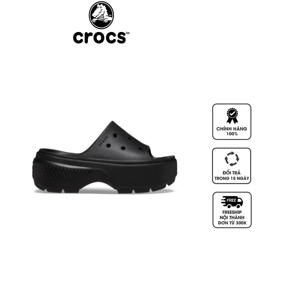 Dép quai ngang Crocs Stomp 209346-001 màu đen, 35