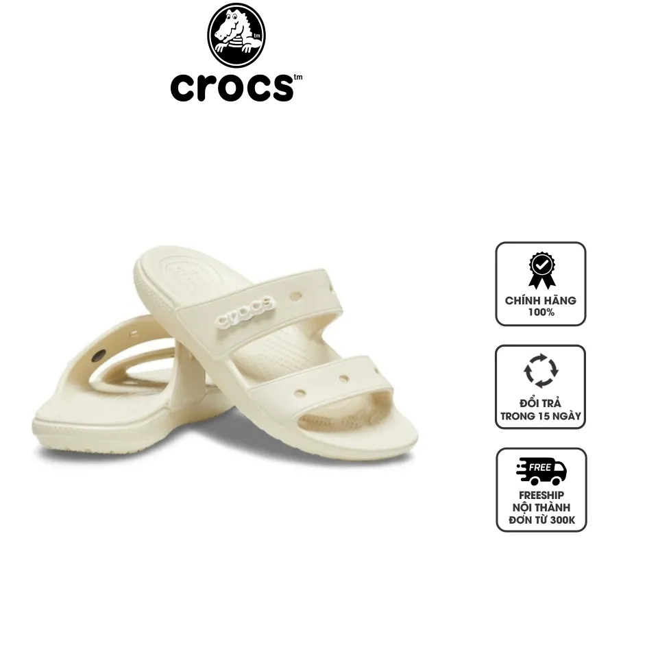 Dép sandal unisex Crocs Classic 206761-2Y2 Bone, 35