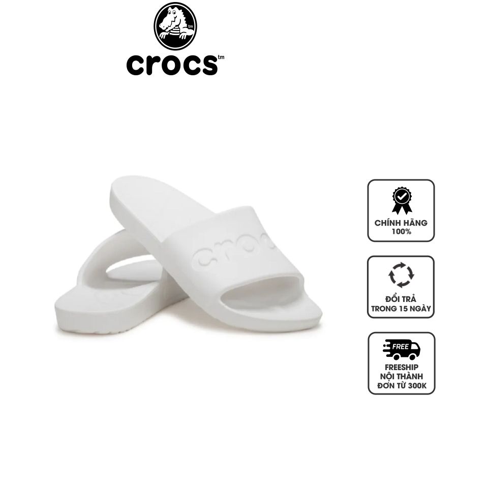 Dép unisex Crocs Slide 210088-100 White màu trắng, 42