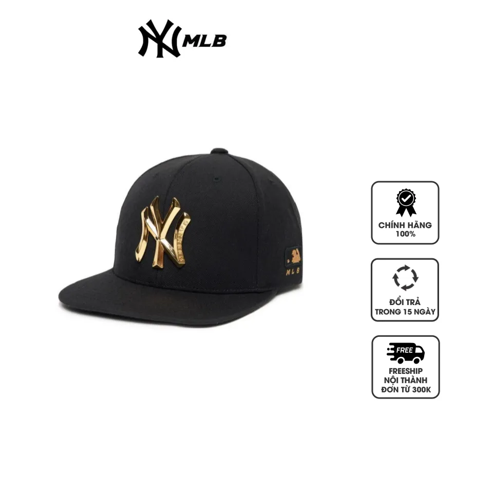 Mũ MLB Metal One Point Snapback NY Yankees 3ACPS571N-50GOS Gold