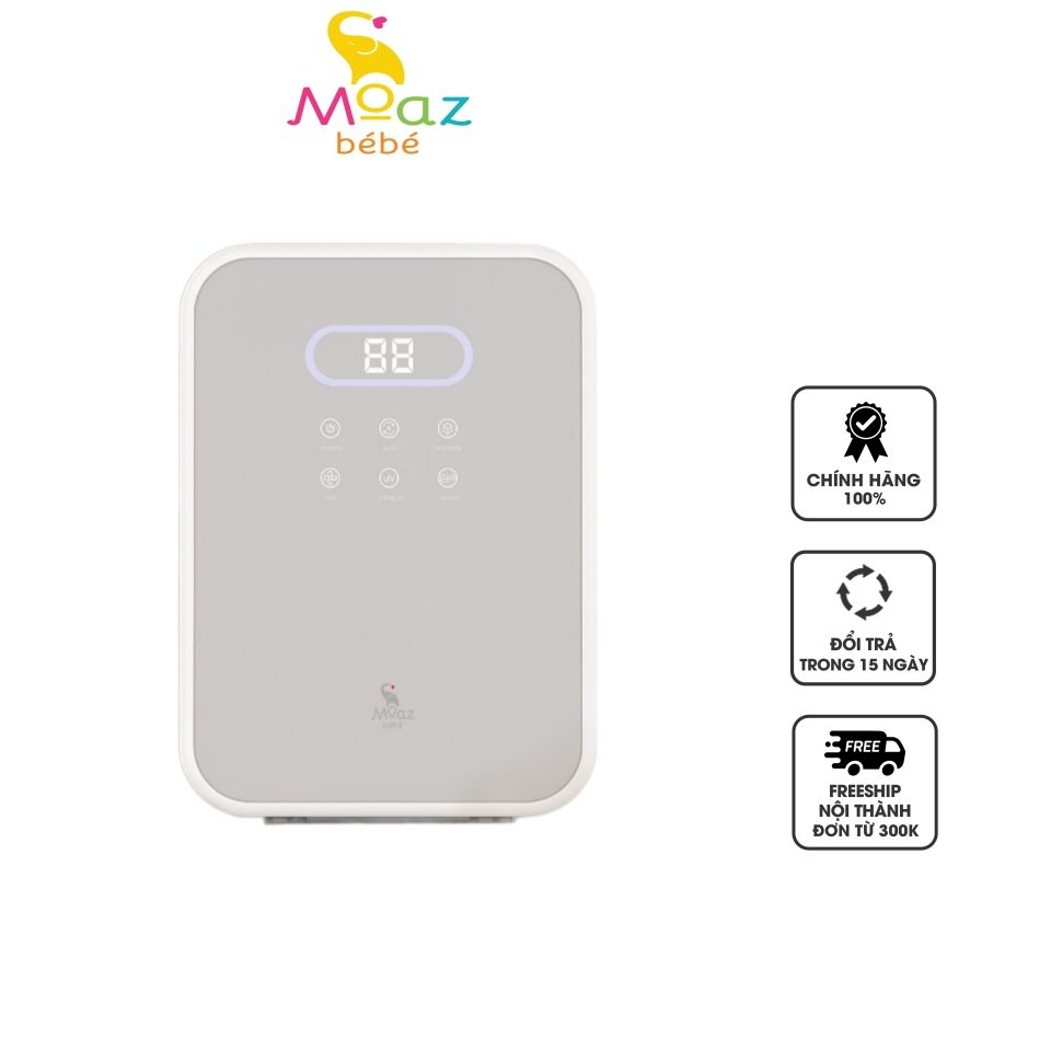 Máy Tiệt Trùng Bình Sữa Moaz Bébé MB073 23L - Công Nghệ UVC và NANOE Diệt Khuẩn Hiệu Quả, Đồ Dùng An Toàn Cho Bé