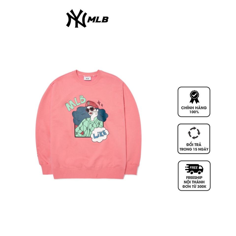 Áo MLB Like Cartoon Overfit Sweatshirt Boston Red Sox 3AMTL0224-43COS