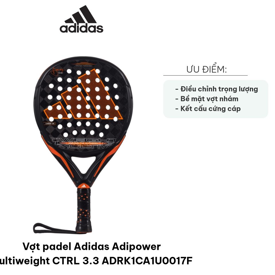 Vợt Padel Adidas Adipower Multiweight CTRL 3.3 - Điều Chỉnh Trọng Lượng, Kiểm Soát Tốt Hơn - Dụng Cụ Thể Thao Chuyên Nghiệp