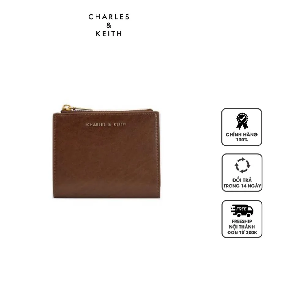 Ví nữ Charles & Keith Mini Top Zip Small Wallet CK6-10680907 Chocolate