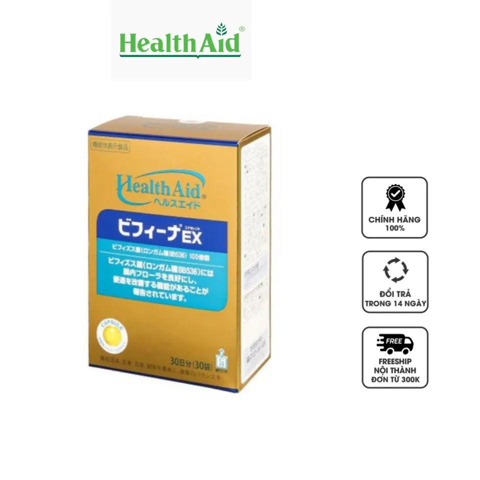 Men vi sinh HealthAid Bifina Gold EX Nhật Bản, 60 gói