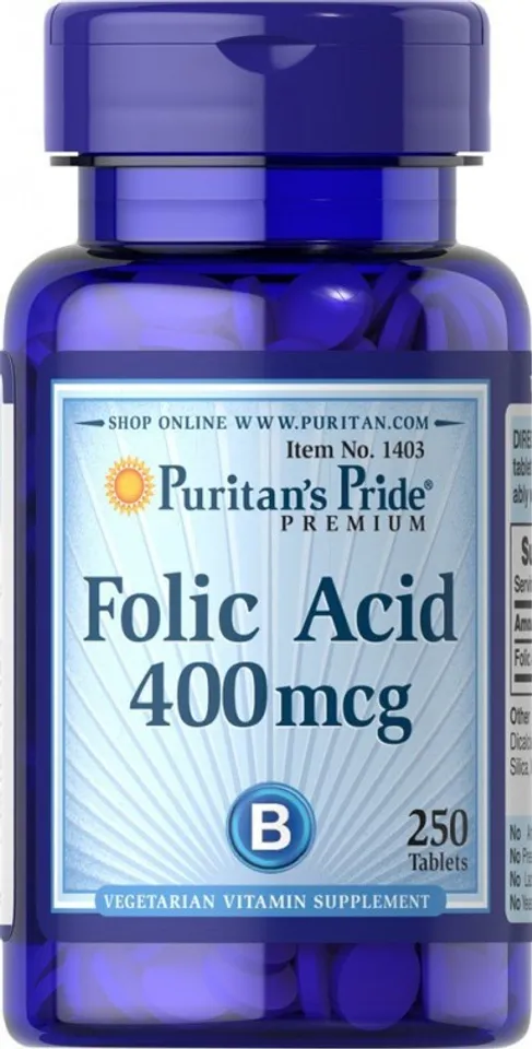 Viên uống hỗ trợ bổ sung Folic Acid 400mg của Puritan's Pride