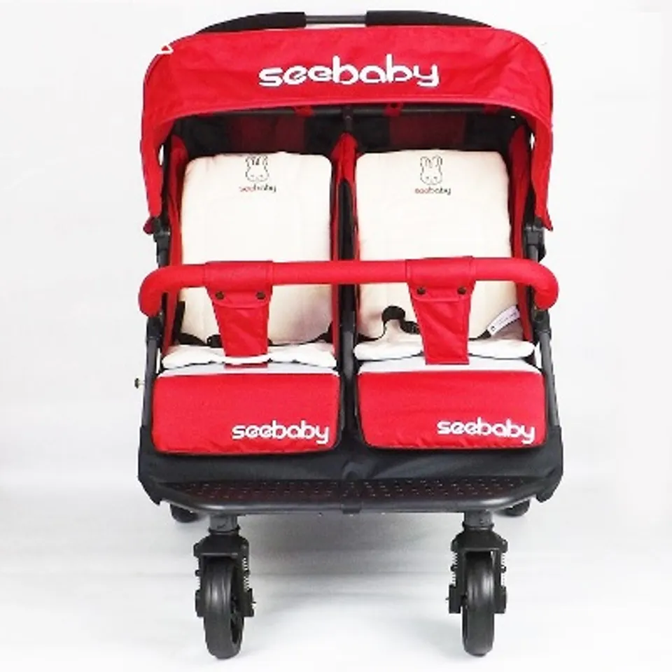 Xe đẩy cho bé sinh đôi Seebaby T22, Đỏ