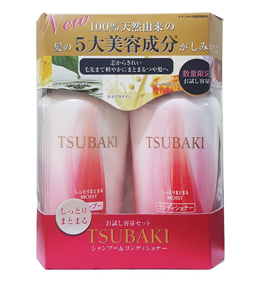 Bộ dầu gội Tsubaki hỗ trợ phục hồi tóc hư tổn, Hồng