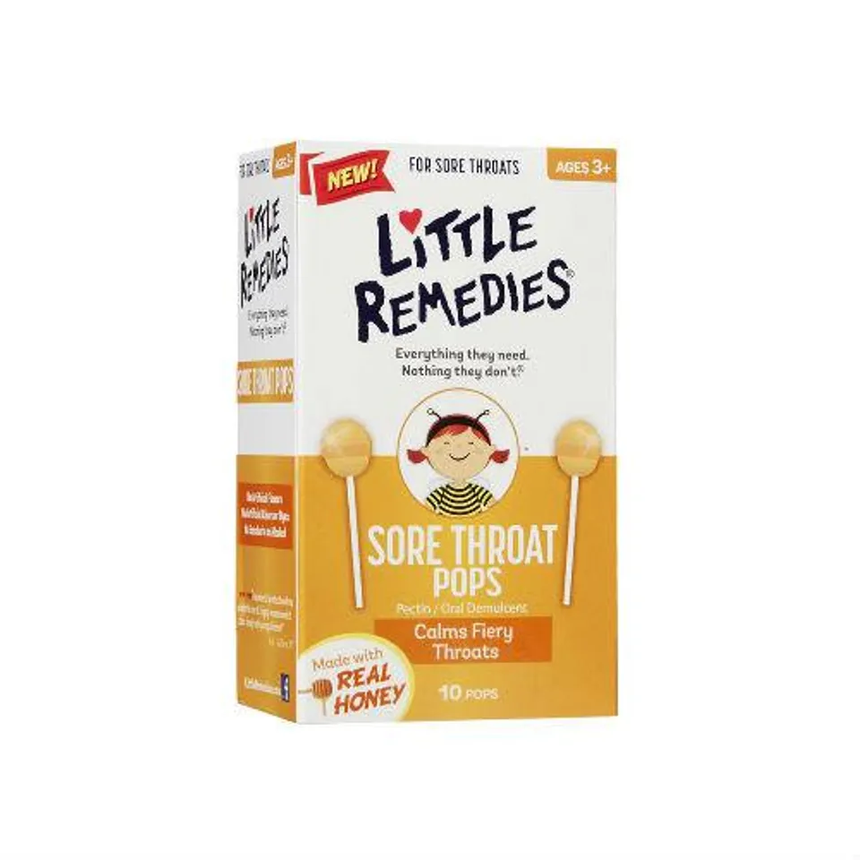 Kẹo ngậm cho trẻ Little Remedies Sore Throat Pops