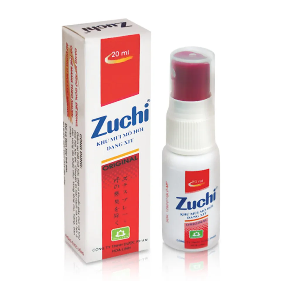 Xịt hỗ trợ khử mùi hôi Zuchi Hoa Linh 20ml, Xanh