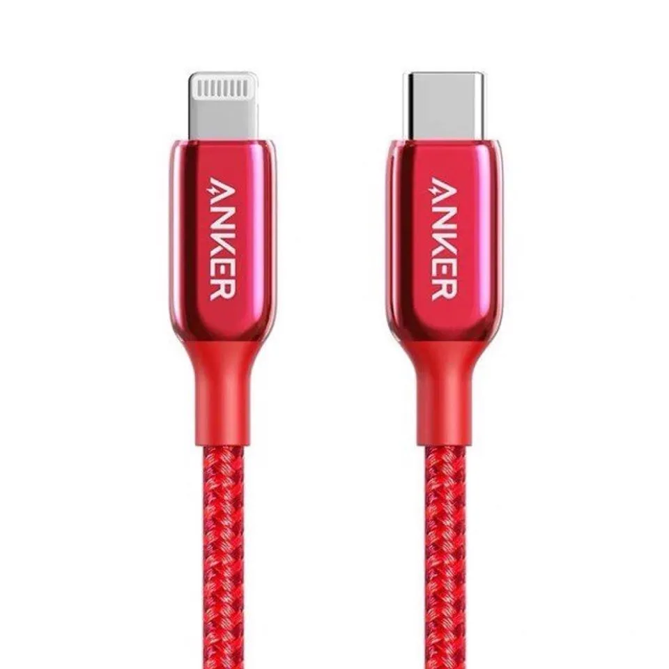 Cáp sạc Anker PowerLine+ III USB-C A8842 Lightning dài 0.9m, Đỏ