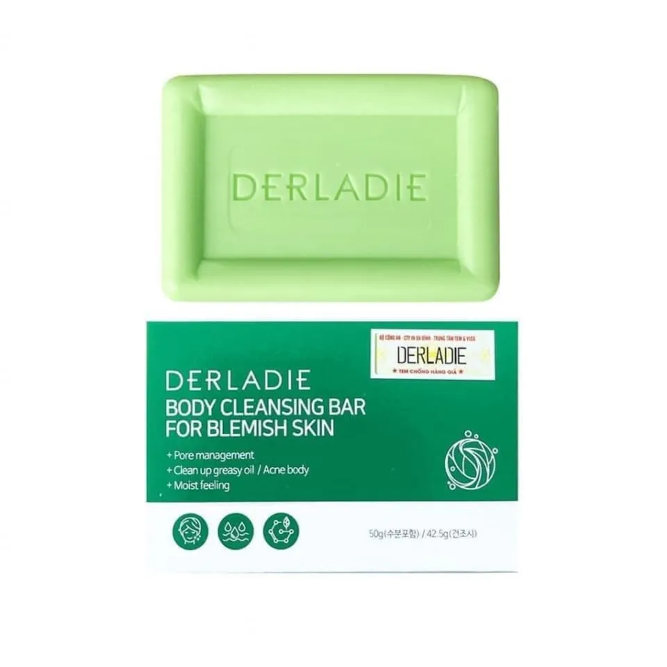 Xà phòng hỗ trợ giảm mụn cơ thể Derladie Body Cleansing Bar For Blemish Skin