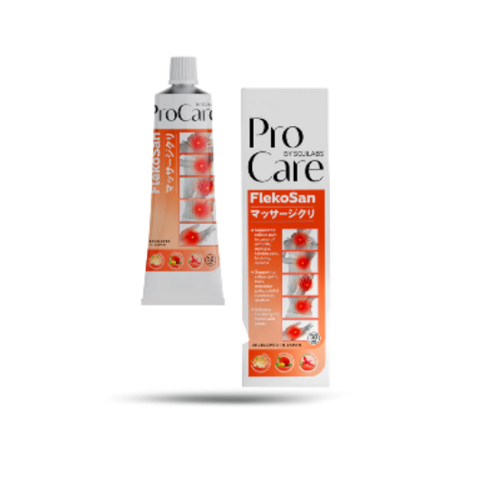 Kem xoa bóp Procare FlekoSan 50ml - Hỗ trợ giảm đau nhức xương khớp, căng cơ, mỏi lưng, chiết xuất địa liền, hạt gấc, tinh dầu ớt