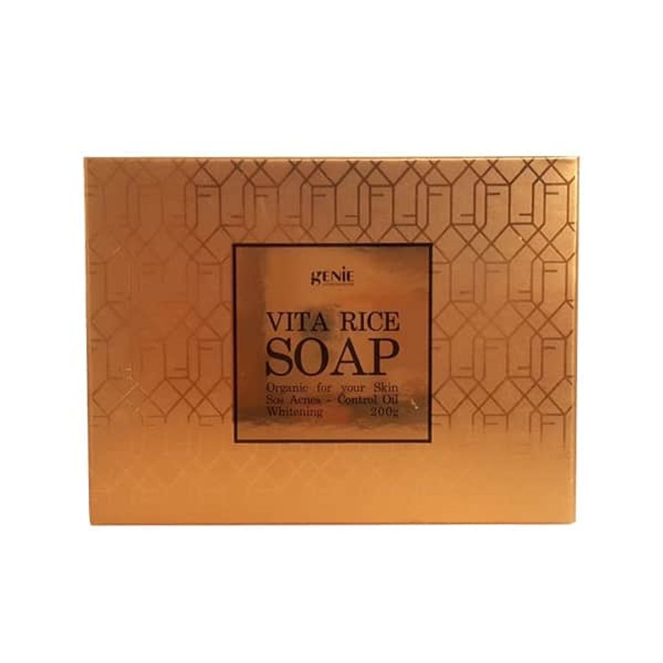 Xà phòng rửa mặt Genie Vita Rice Soap hỗ trợ giảm mụn