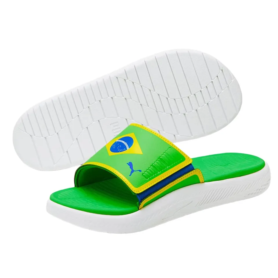 Dép Puma Brazil Softride Men's Slides 384454-01 màu xanh, 42