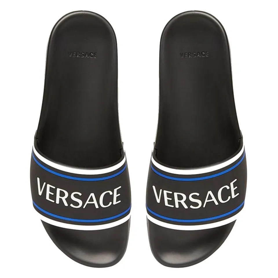 Dép Versace Olympus Slides Logo Pool Black, 42