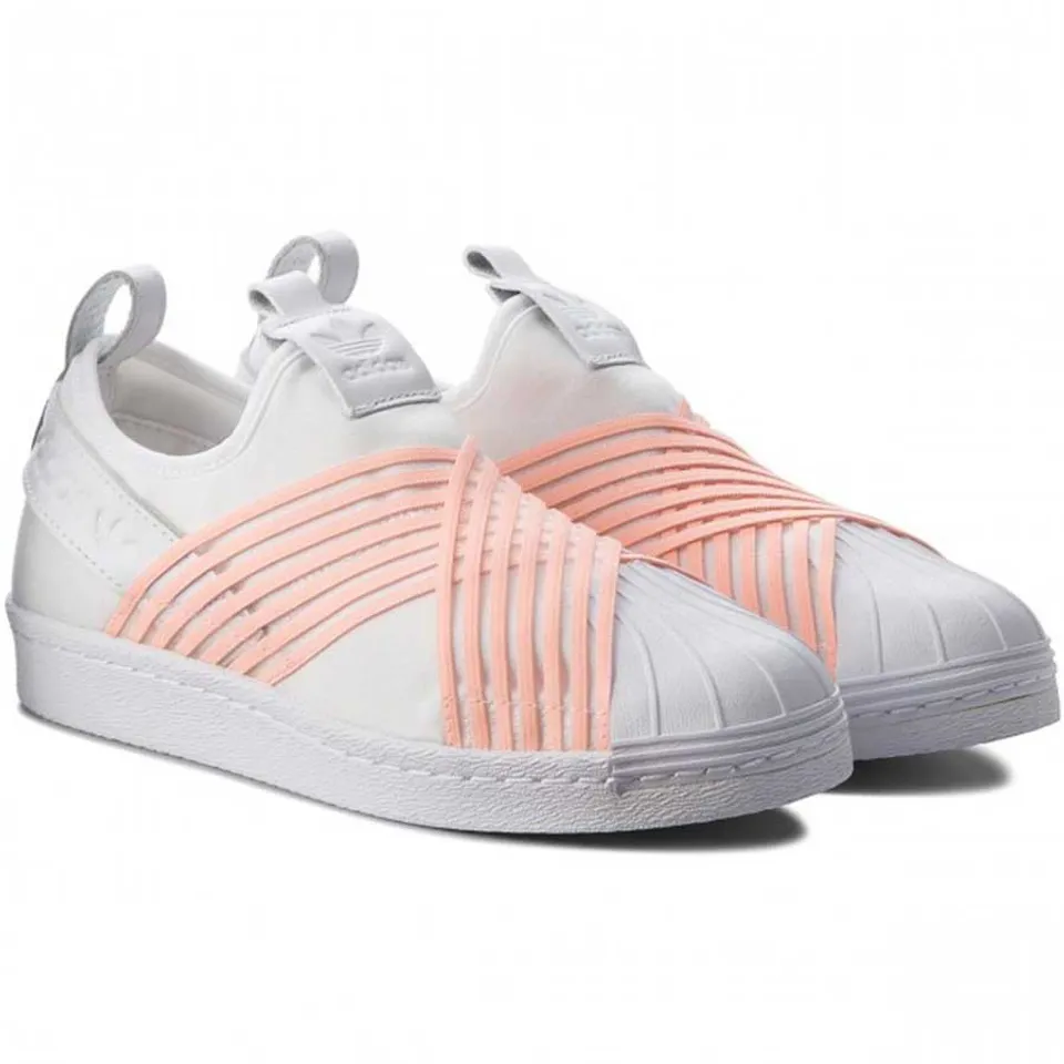 Giày Adidas Superstar Slip-on W D96704 màu trắng phối cam, 42