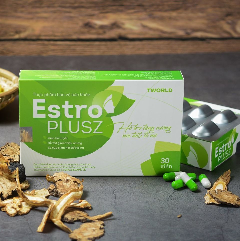 Viên Uống Estro Plusz - Hỗ Trợ Tăng Cường Nội Tiết Tố Nữ, Cân Bằng Kinh Nguyệt, Giảm Đau Bụng Kinh, Bổ Dưỡng Da Sáng Mịn