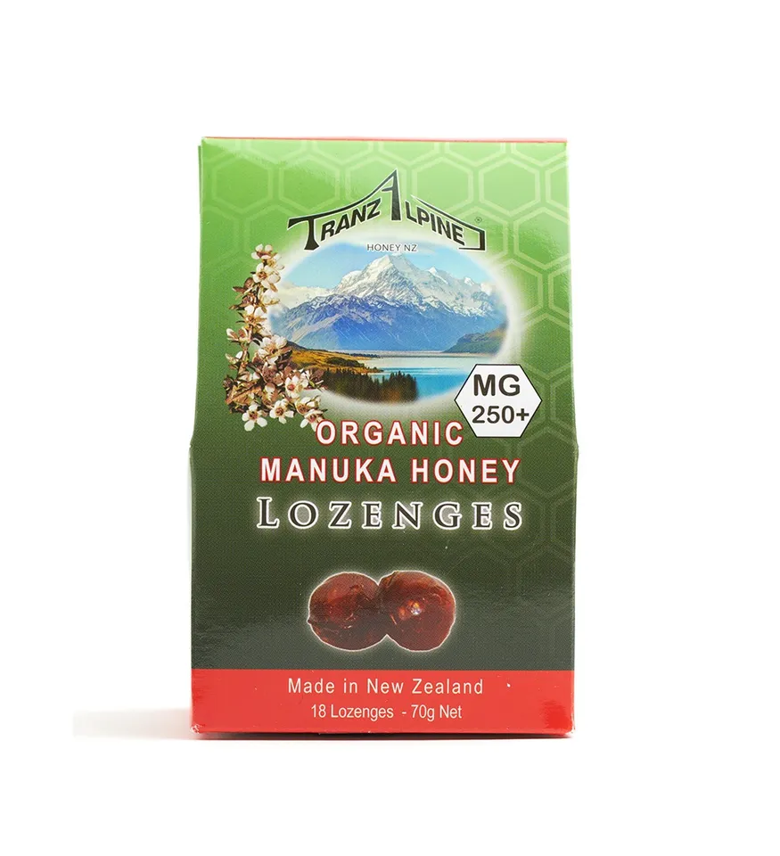 Kẹo ngậm ho TranzAlpineHoney Organic Manuka Honey Lozenges MG250+ PLUS