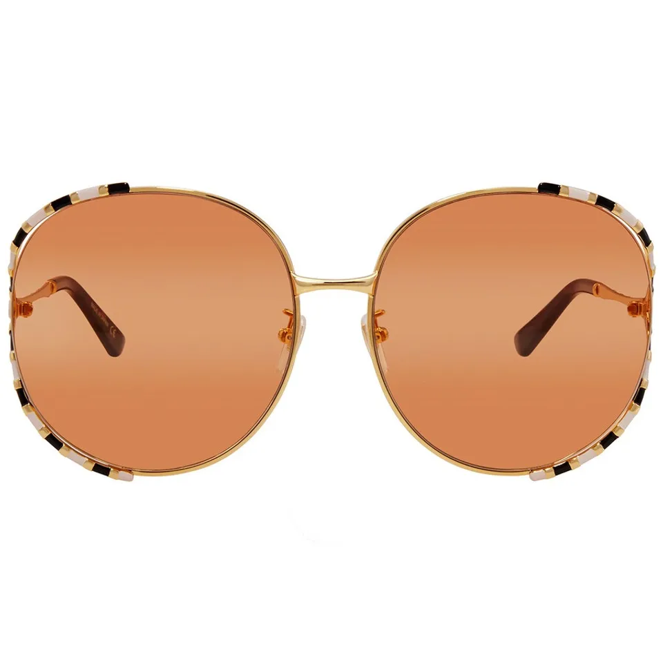 Kính mắt nữ Gucci Orange Gradient Round Ladies Sunglasses GG0595S-007-64