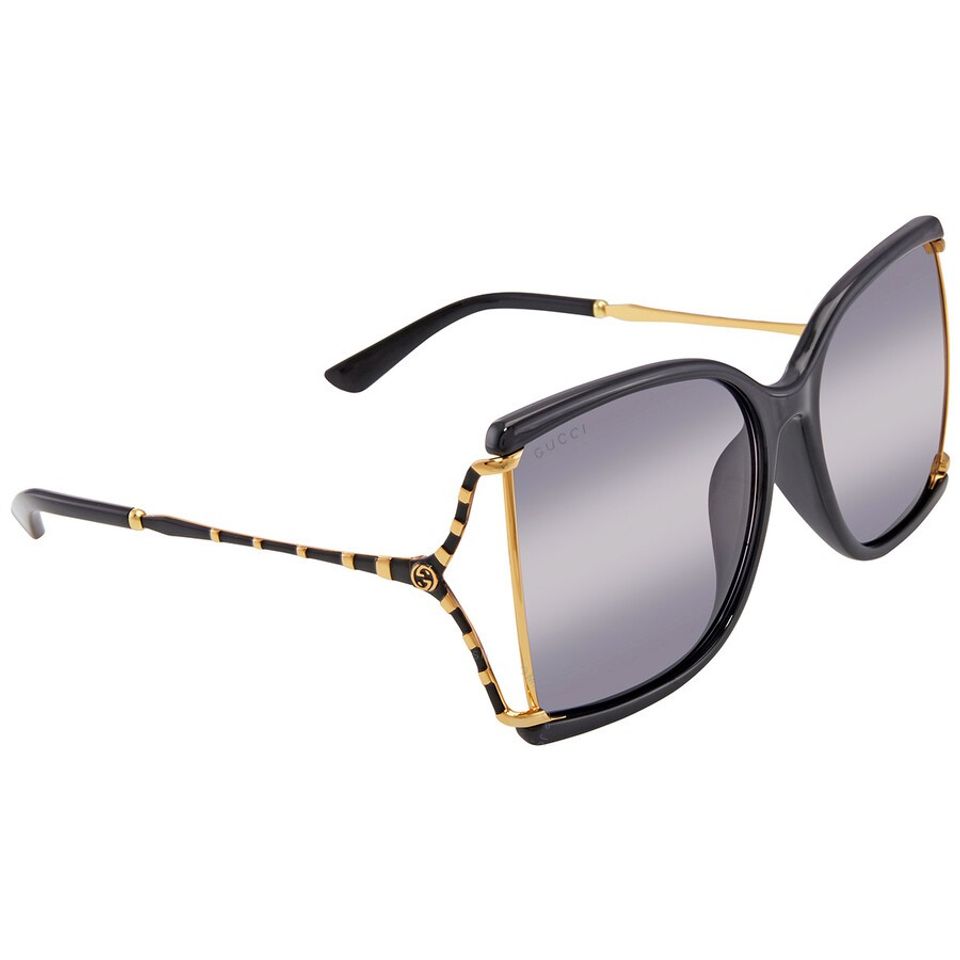 Gucci GG0672S Women's Aviator Sunglasses, Black/Grey at John Lewis &  Partners