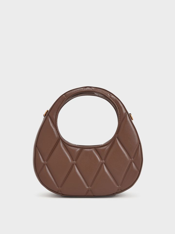 Túi Charles & Keith Candy Quilted Crescent Bag - Brown