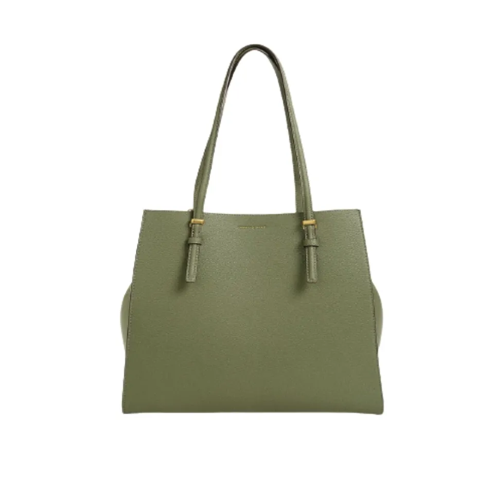 Túi xách Charles & Keith Large Double Handle Tote Bag - Olive