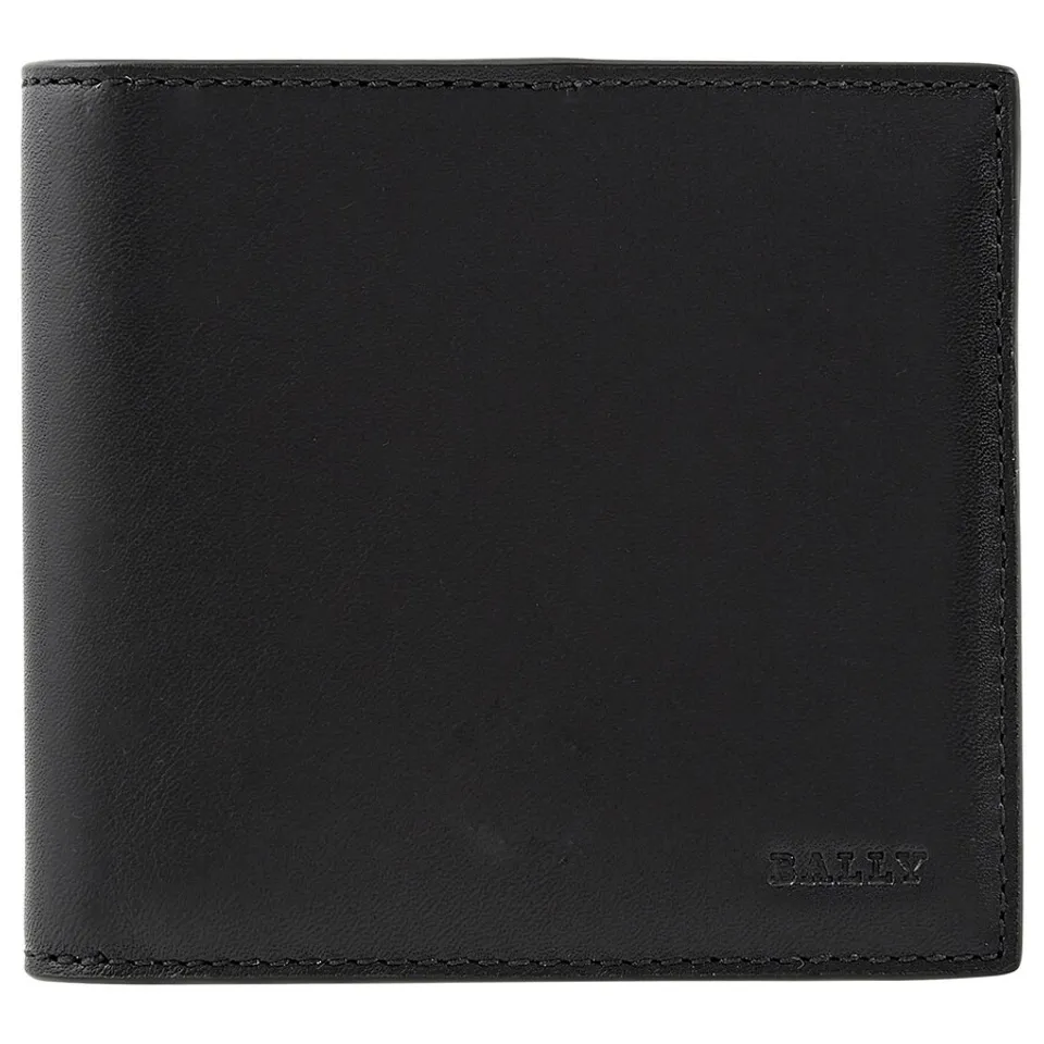 Ví da nam Bally Open Box Teisel Leather Bifold Wallet In Black
