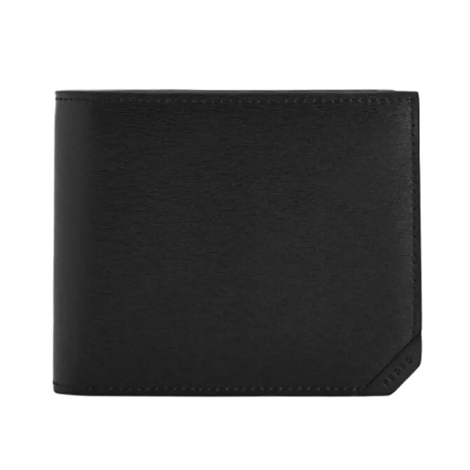 Ví nam Pedro Textured Leather Bi-Fold Wallet With Flip Black PM4-15940217