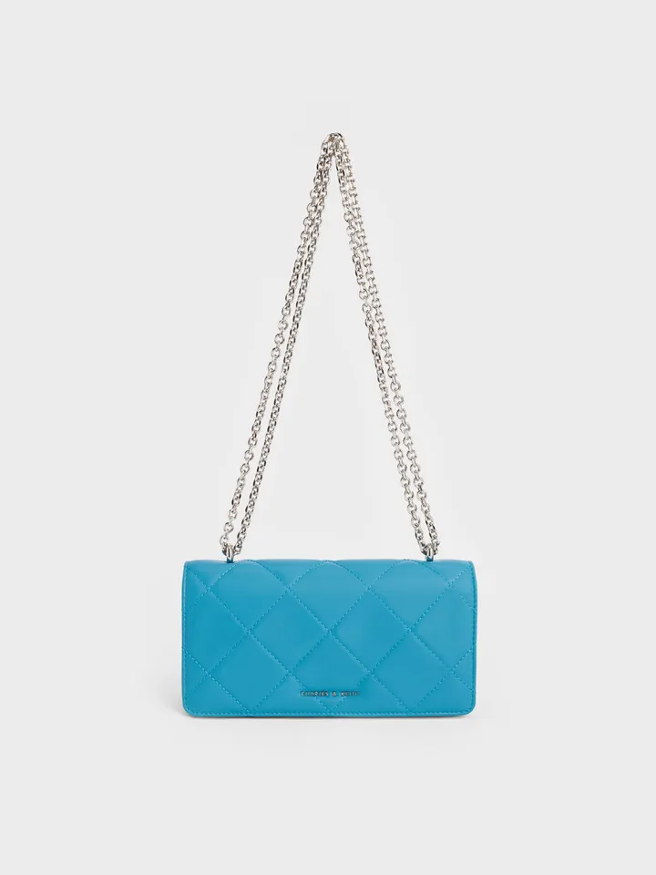 Túi Charles & Keith Paffuto Chain Handle Quilted CK6-10680992-1 Cerulean