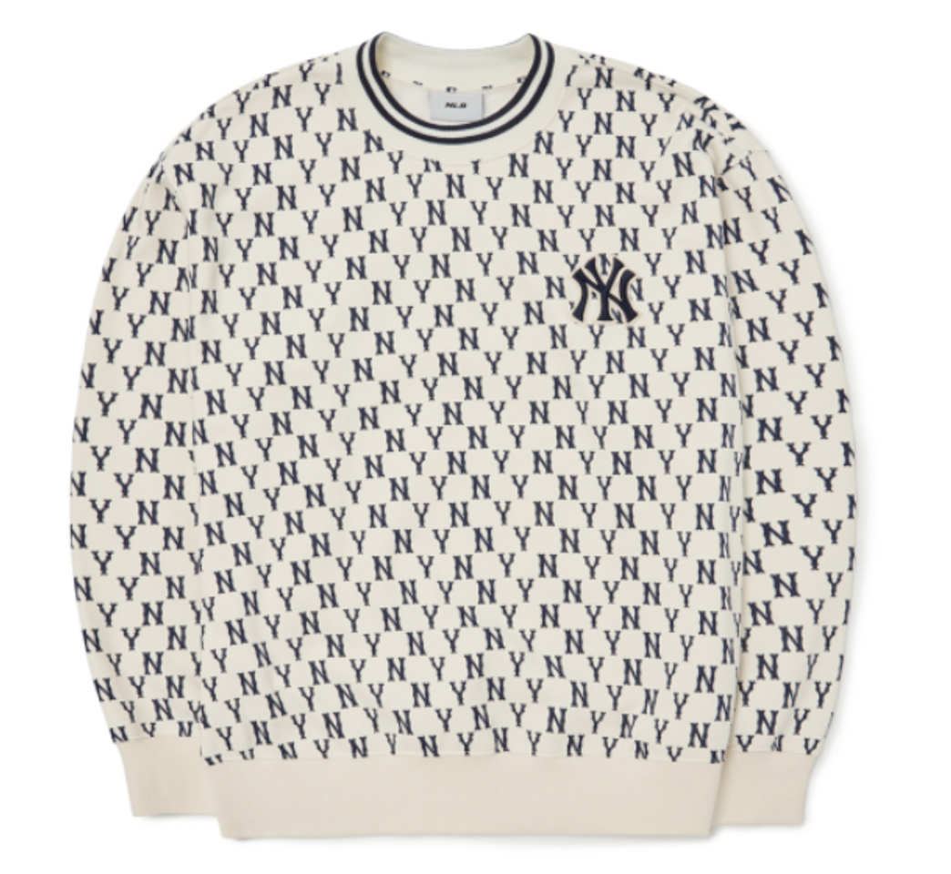 Áo MLB Classic Monogram Front Brushed Over Fit Sweatshirt 3AMTM0926-50CRS màu trắng