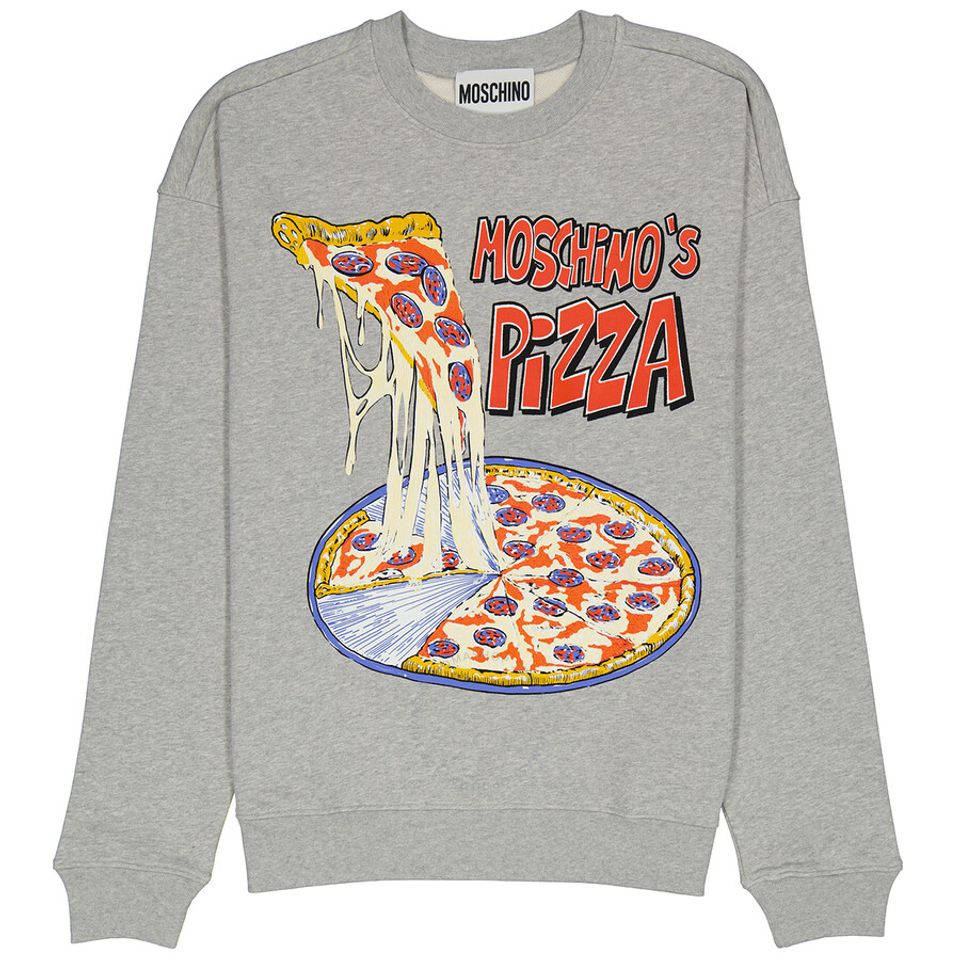 Áo Moschino Ladies Grey Pizza Print Sweatshirt A1727-0227-1485 màu xám, XS