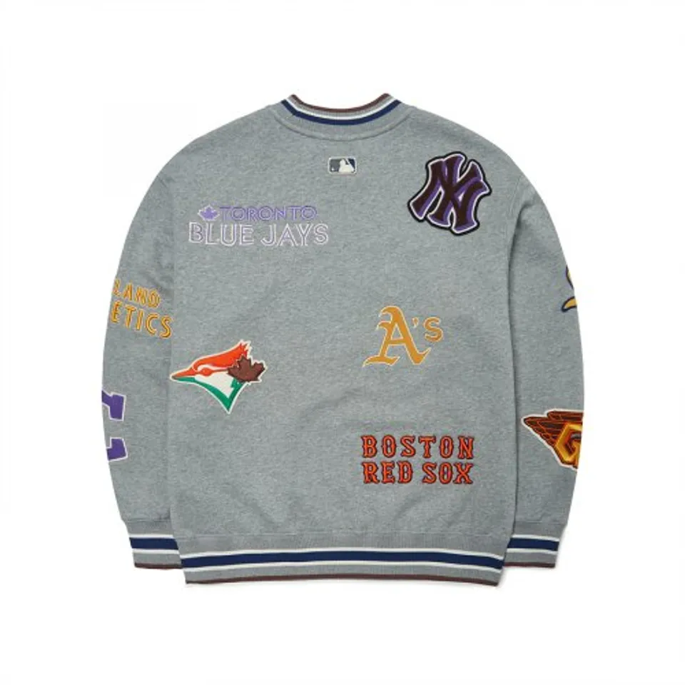 Áo nỉ MLB Multi-Logo Overfit Sweatshirt 3AMTN0224-00MGD màu xám, S