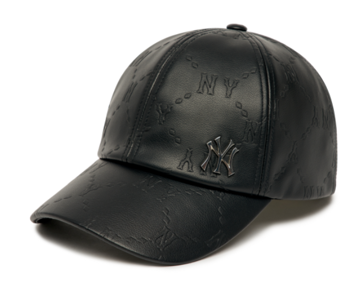 Mũ bóng chày da MLB NY Yankees Diamond Monogram Embossed 3ACPM1226-50BKS màu đen