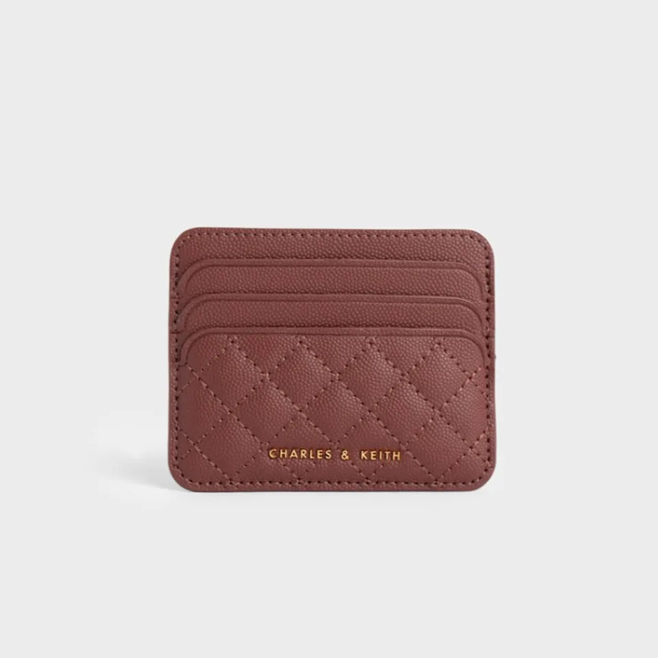 Ví đựng thẻ Charles & Keith Quilted Cardholder CK6-50681017-1 Chocolate